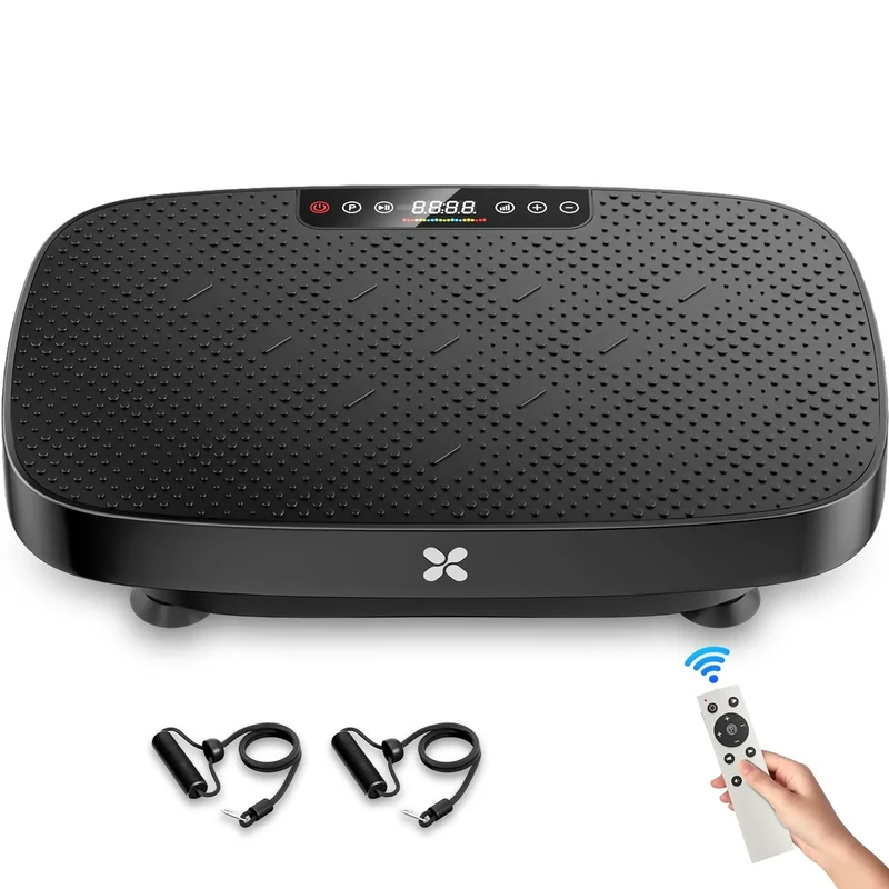 Vibration Plate Exercise Machine, Vibrating Plate for Lymphatic Drainage, Shake Plate Whole Body Waver Vibration Plate Platform, Fitness Equipment for Weight Loss Fat Burner for Women Men (Black-F)