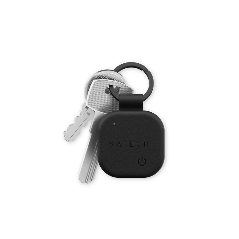 Satechi FindAll Keychain with Find My, Wireless Rechargeable, Location Tracker, Left-Behind Alerts, Loud Audible Chime, Works with iPhone, iPad, Mac – Black