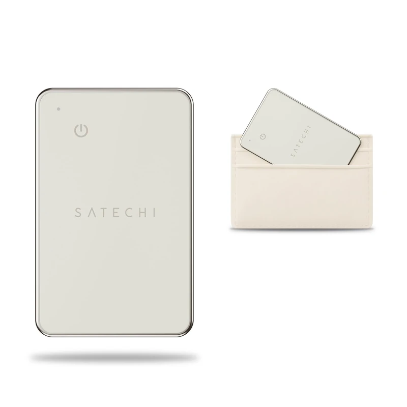 Satechi FindAll Wallet Card with Find My, Wallet Tracker Card with Left Behind Notification, Sound Alert and Wireless Charging, Works with iPhone, iPad, Mac – Sand