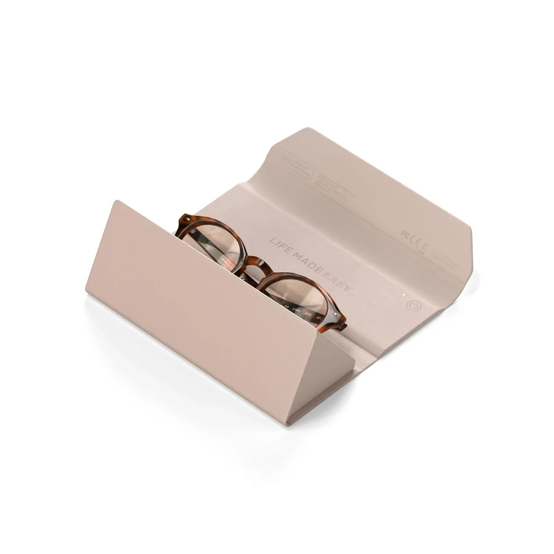 Satechi FindAll Smart Glasses Case with Find My, Foldable & Portable, Wireless Rechargeable, Left-Behind Alerts, Loud Audible Chime, Compatible with Most Glasses & XR/AR Glasses – Desert Rose