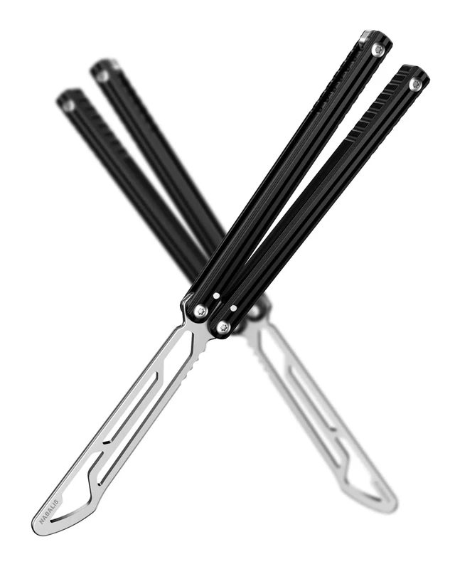 Nabalis Impulse Butterfly Knife Balisong Trainer for Practicing Flipping, Blunt Practice, No Edge Tool，Lightweight，Public-Friendly Metal Trainer - Image 1
