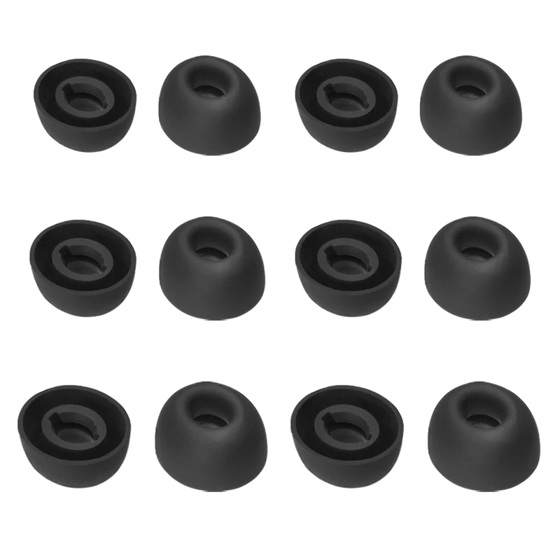 NANLANFAN Replacement Silicone Ear Tips for JBL Tune Buds, JBL Live Free 2 True Wireless Earbuds, 6 Pairs (S/M/L, Black)