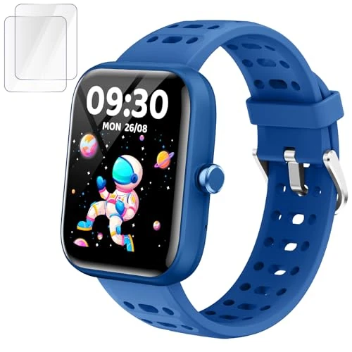 ENOMIR [2026 New Smart Watch for Kids - No APP No Phone Needed, 1.83" Fitness Tracker Watch for Kids with Sleep Monitor, Heart Rate, Step Counter, IP68 Waterproof (Blue, 1.83Inches)