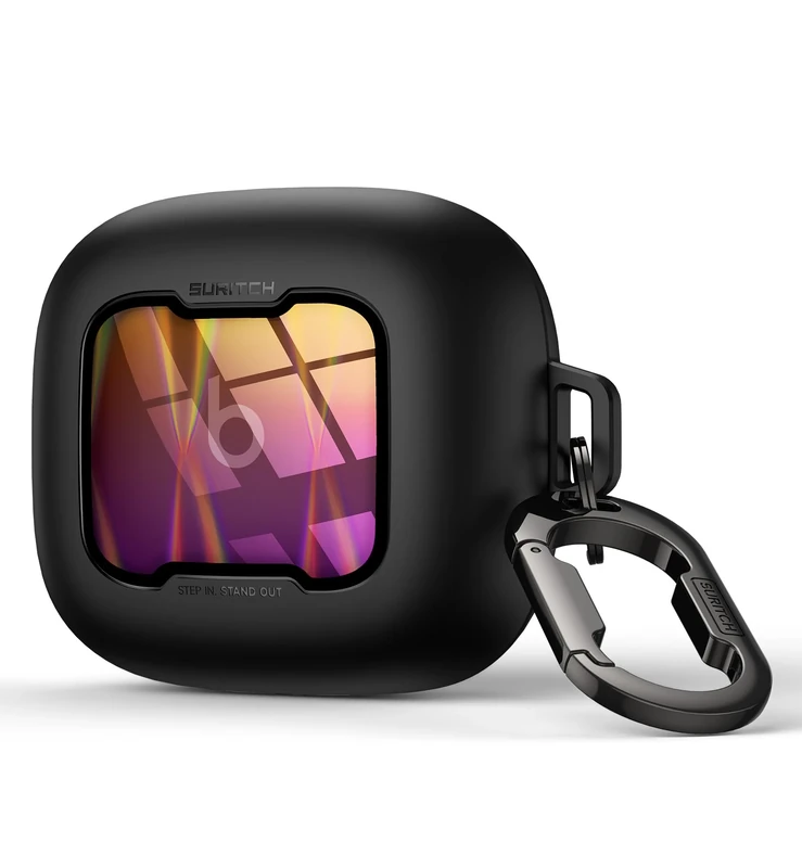 SURITCH for Beats Powerbeats Pro 2 Case Cover, Magnetic Locking Cases for Beats Powerbeats Pro 2 2025, Shockproof Bumper Protective Covers with Carabiner & Keyring & Cleaner Kit, Iridescent Sparkle