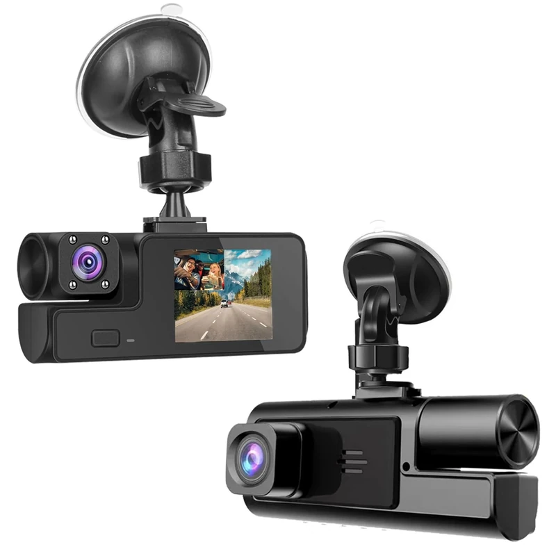 MeiQils 1080P Dual Dash Cam - Front & Inside 170 View, G-Sensor, 2"
