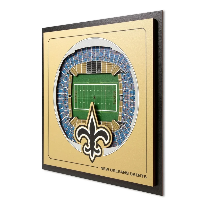 YouTheFan Officially-licensed NFL New Orleans Saints Stadium Series 3D Wall Art - multi-layer team stadium replica, detailed sports fan gift, indoor decor