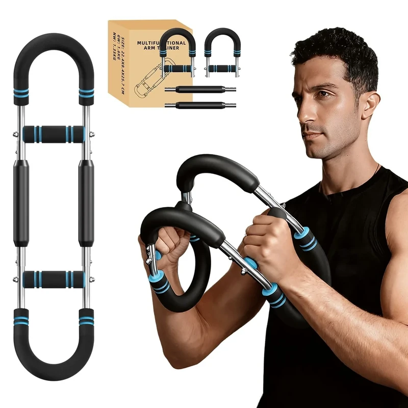 EINOJEOY Twister arm Trainer, Adjustable Resistance Chest Workout Equipment,Forearm Power Exercise bar, pectoralis spinalis Device, Portable Detachable Design (120-140lbs)