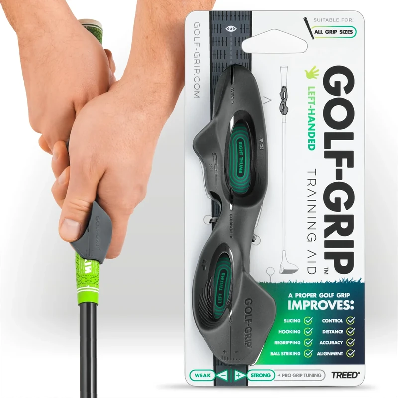 GOLF-GRIP™ Golf Grip Trainer for Left & Right-Handed Golfers – Snap-On Golf Training Aid for Proper Hand Position & Swing Technique – Hit Straighter, Longer Shots & Fix Slices or Hooks