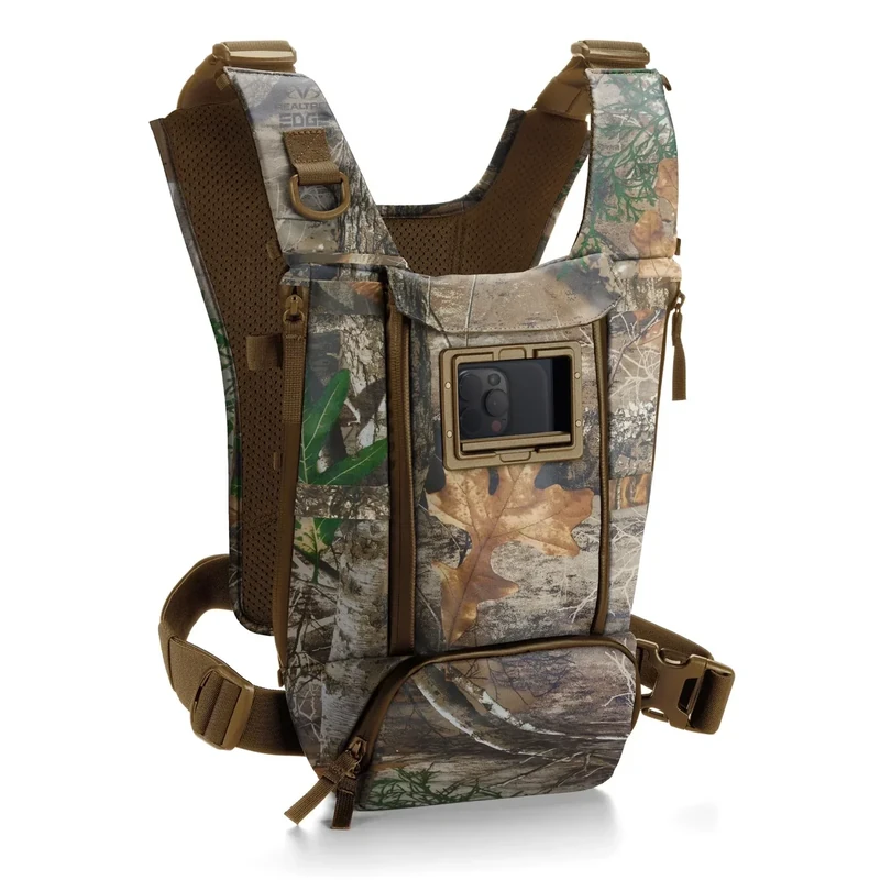 West Slope PRO-180X Chest Pack - Camo, Waterproof, 10.5oz, 12" x 11", Adjustable Straps, 1L Capacity for Hunting