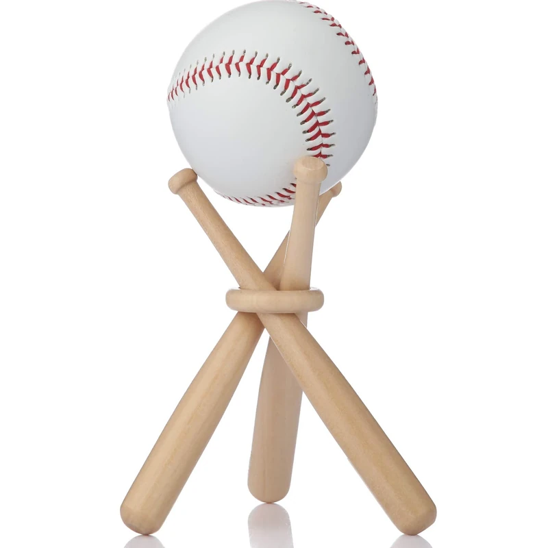 Honoson Baseball Stand Holders Balls Display Bat Wooden Stand Holder Display Centerpieces Tables for Baseball Sports Lover(24 Pack)