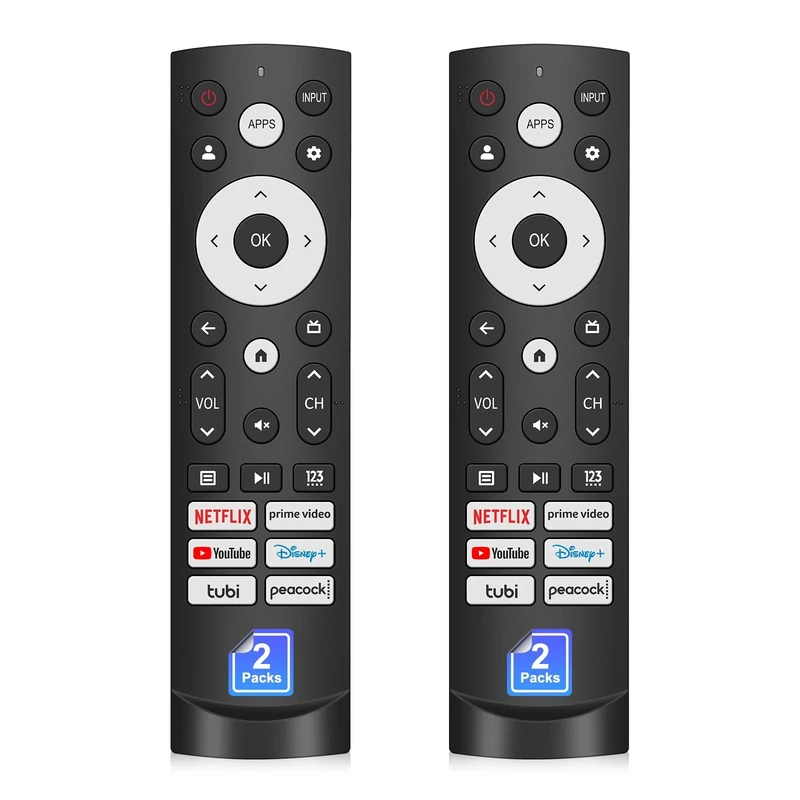 2Pack Original Replacement for Hisense TV Remote Control, Works with Hisense Google 4K UHD ULED QLED Smart TVs (NO Voice)