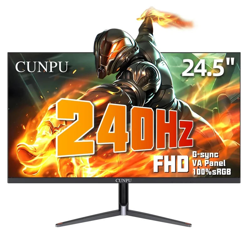 CUNPU 24 Inch 240Hz Gaming Monitor, 1080p FHD, Fast VA Panel, 1ms Adaptive Sync, Ultra Slim Frame, 16.7M Colors, sRGB 100%, HDMI 2.1 & DP 1.4, VESA, Eye Care, for PS5, Xbox, Gaming Computer Monitor