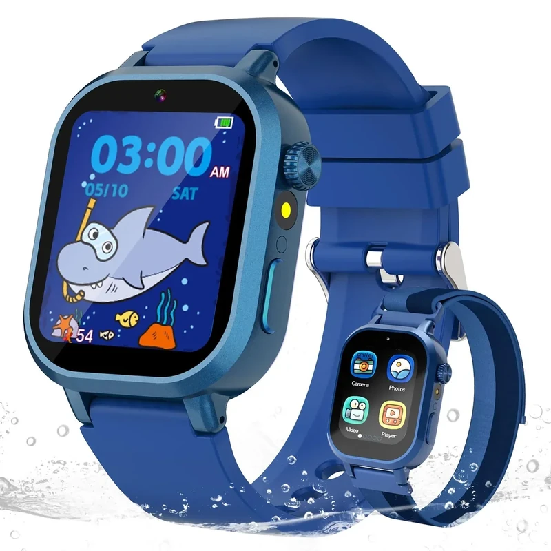 Wiszodet Waterproof Watch - 39 Games, HD Touch, Camera, Music - Blue