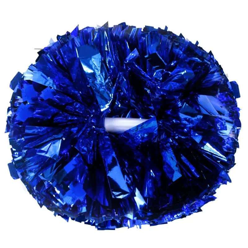 Lovecheer 6PCS Blue Pom Poms Cheerleading with Baton Handle for Sports Team Spirit Hockey Baseball Basketball Party Cheering