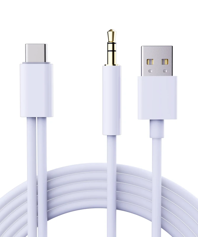 LMUBOY AUX to USB C Cable for Car,[Mfi Certified] 2-in-1 Type-C to 3.5mm Male Audio Cord with USB Charge Plug for iPhone Air 17/16/15 Series, Galaxy S20-S25, Pixel,Noise-Free Music & 5v/3A Charging