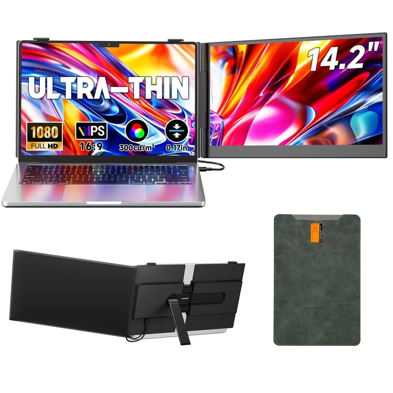 Setclod 14.2" Ultra-Thin 0.17" FHD IPS Portable Dual Screen Monitor