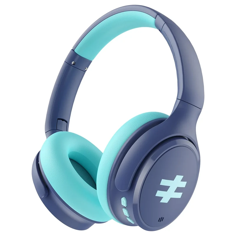 seenda Active Noise Cancelling Headphones for Kids, HEO-303 Bluetooth 5.4 60H Playtime Type C Fast Charging, 74/85/94 dB Safe Volume Limit Headset with Mic for Ipad, Airplane, Travel, Blue