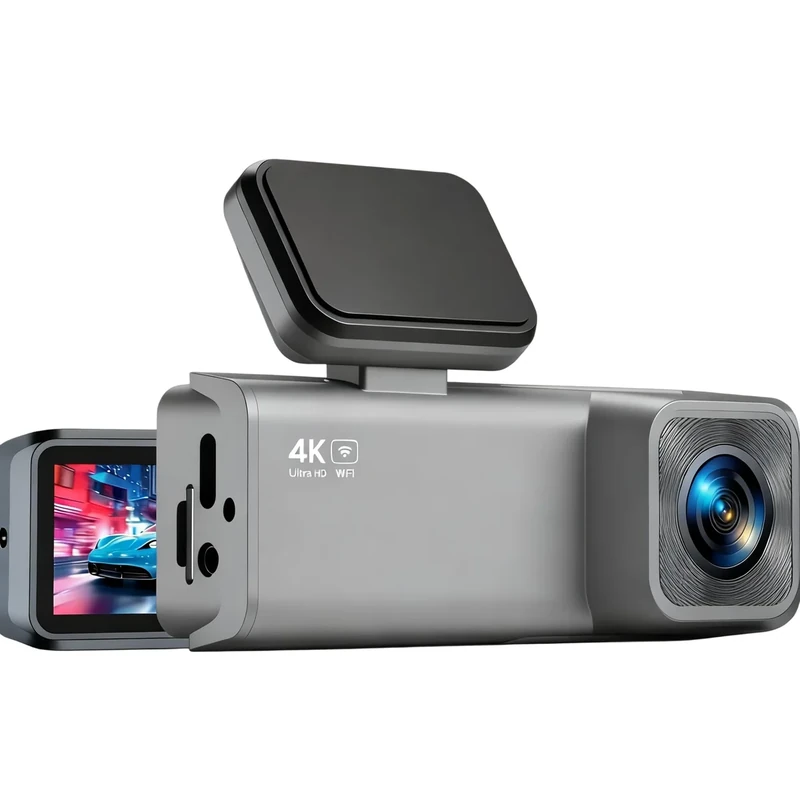 E-YEEGER Dash Cam Front and Rear, 4K+1080P Dual Channel Dash Camera for Cars with Night Vision, Mini Car Camera with 1.97” IPS Screen, G-Sensor, 24H Parking Mode (Grey)