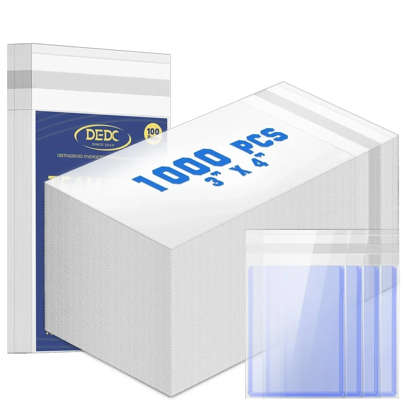 DEDC 1000 Pcs Card Sleeves Team Bags for Trading Cards，Team Bag Fit 3x4 Top Loaders for Trading Card Shipping Sports Graded Card Sleeves Protector