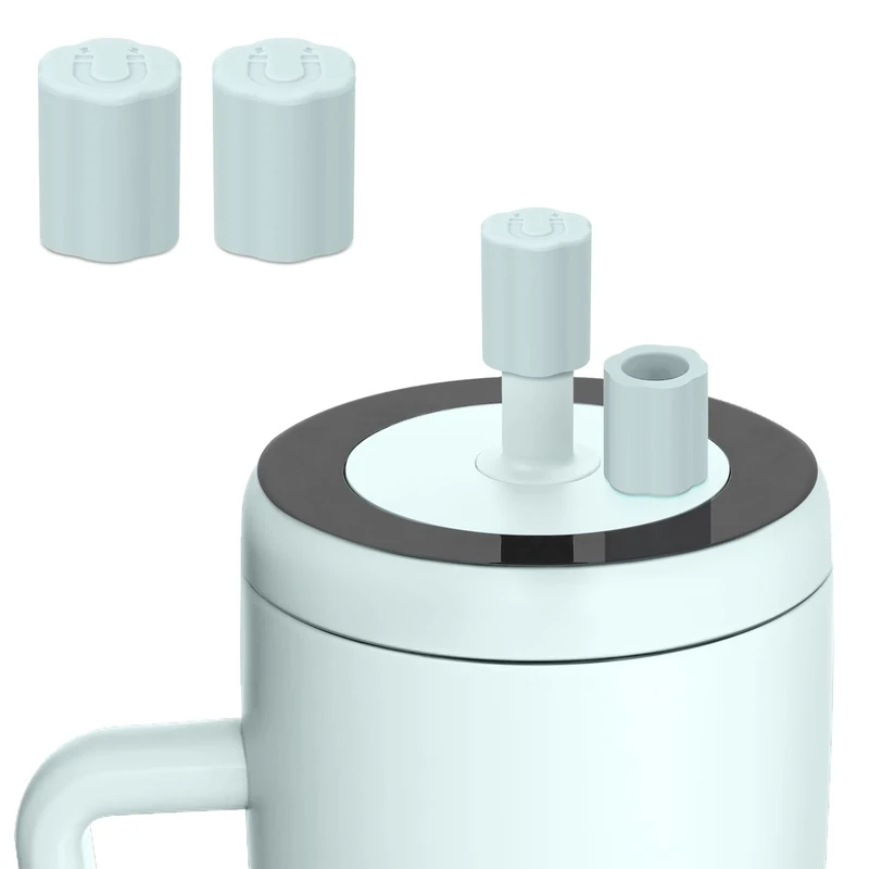 Rolitwils 2 Pack Magnetic Straw Cover, Silicone Leakproof Straw Protector for Tumbler, Compatible with Era/Resa, Drinkware Accessory