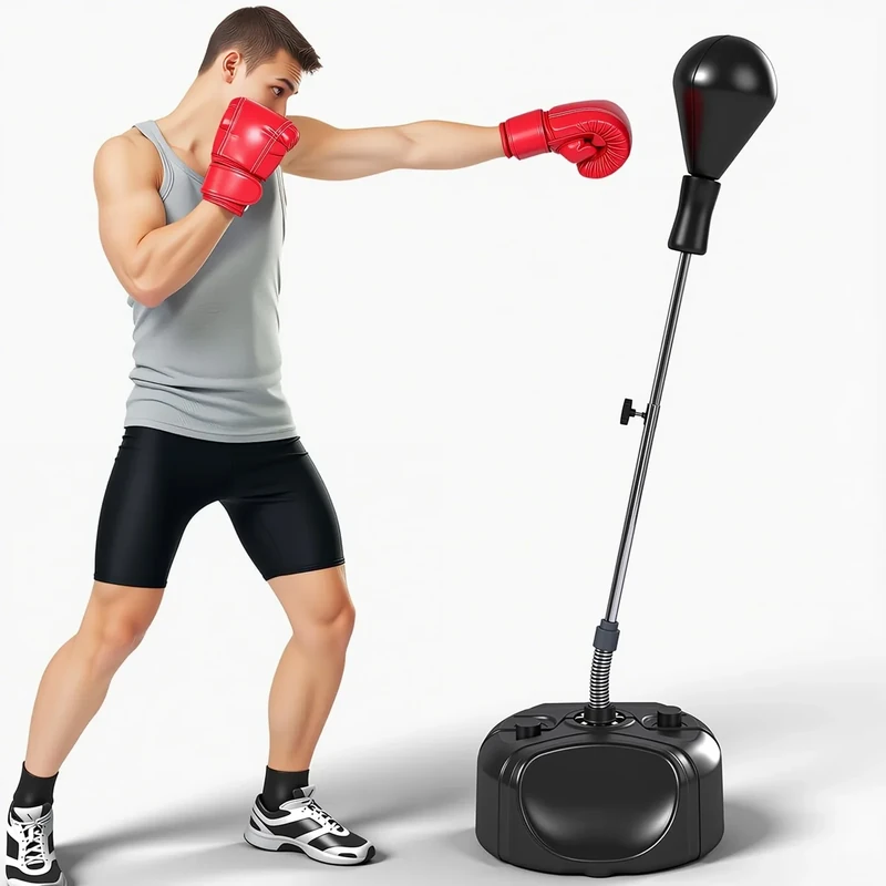 Punching Bag with Stand, Boxing Bag for Teens & Adults -Improves Speed, Reflexes and Endurance - Height Adjustable for Training, Boxing Equipment, Stress Relief and Fitness Speed Bag