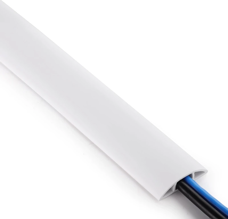 ZhiYo 10ft Cord Cover - Soft PVC Wire Hider White, Fits 1-2 Cables