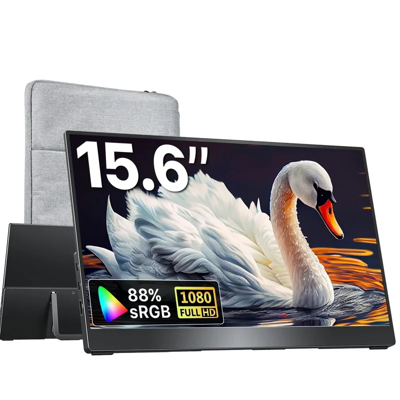 kksmart 15.6" Portable 1080P FHD Monitor USB-C HDMI with Stand