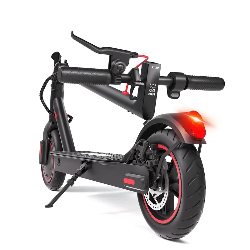 iScooter Electric Scooter for Adults, 18 Miles Range, 19 Mph Top Speed, Foldable Scooter Electric with 8.5'' Solid Tire, Smart APP, Double Braking Systems, Escooter for Teens and Adults- Black