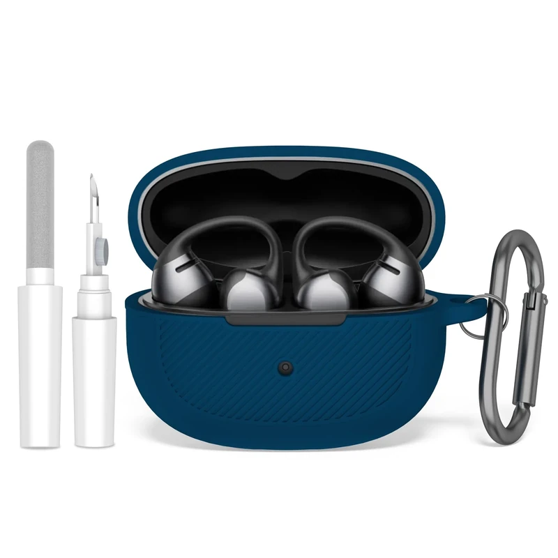 TUDIOW Soft Silicone Shockproof Case for SHOKZ OpenDots ONE - Dark Blue