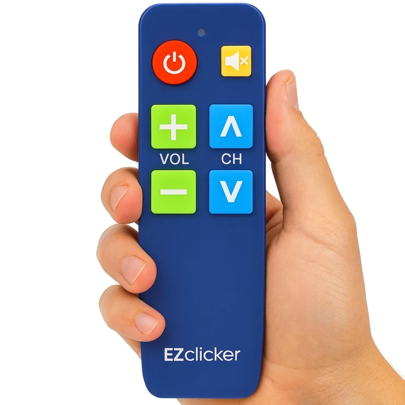EZClicker Senior TV Remote - Big Button Universal Control (Blue)