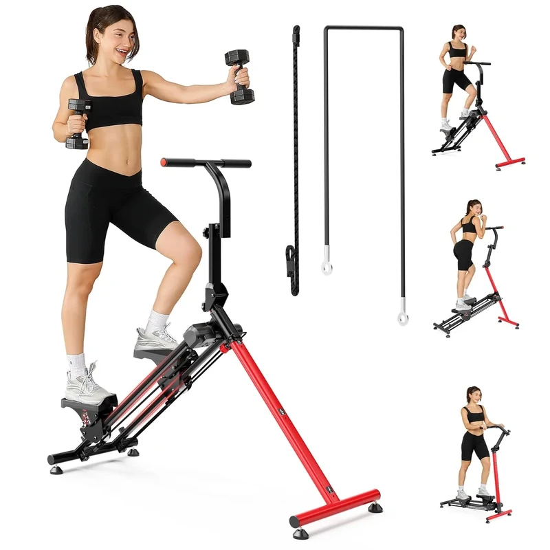 YOLEO Steppers for Exercise at Home, Adjustable Stair Stepper with 3 Workout Modes,Folding Cardio Stair Master with Ski Simulation Mode & Oversized Pedal,90% Pre-Assembled Stair Climber with Handlebar