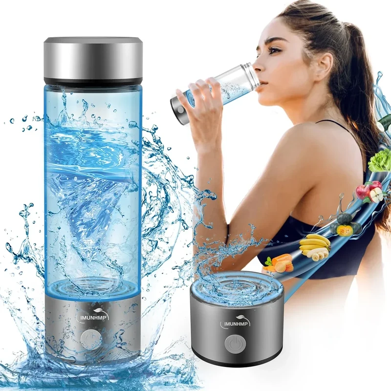 Hydrogen Water Bottle, Portable Hydrogen Water Bottle Generator with SPE PEM Technology Water Ionizer, Hydrogen Water Machine Improve Water in 3 Minutes for Home, Office, Travel, Exercise