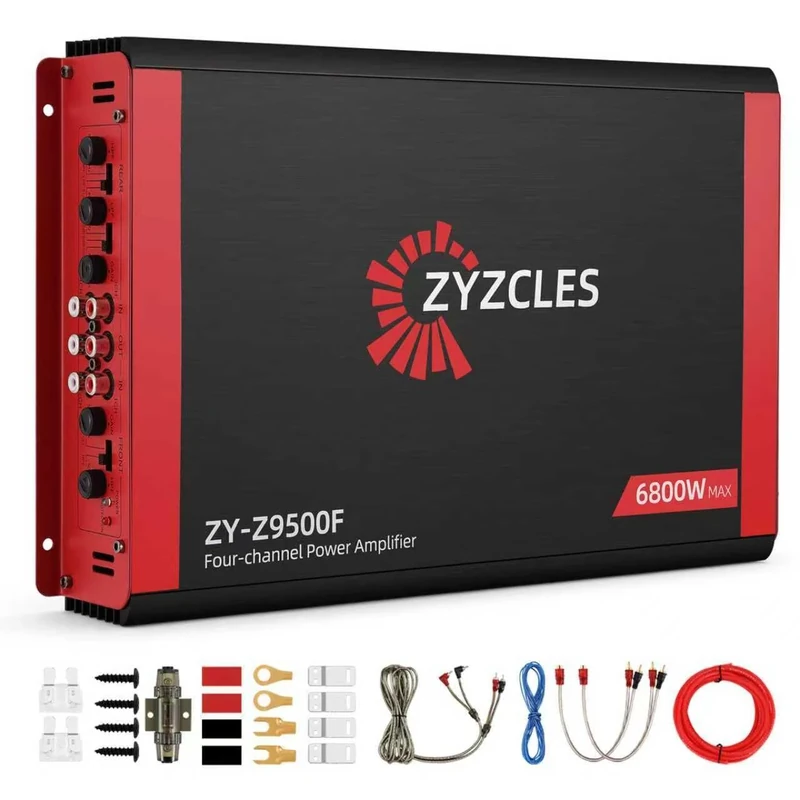 2026 Upgraded ZYZCLES 4-Channel High Power Car Amplifier, 6800W Max Power, 4X1700W RMS 2 Ohms 4 Channels 2 Bridged Channels(3400W),Class AB, Low Distortion - Unleash Studio-Quality Sound in Your Ride