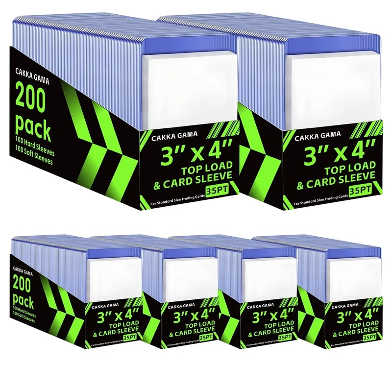 1200 PCS Hard Plastic Card Sleeves, Premium Baseball Trading Sports Card Holder Protectors (600 Hard Sleeve + 600 Soft Sleeve)