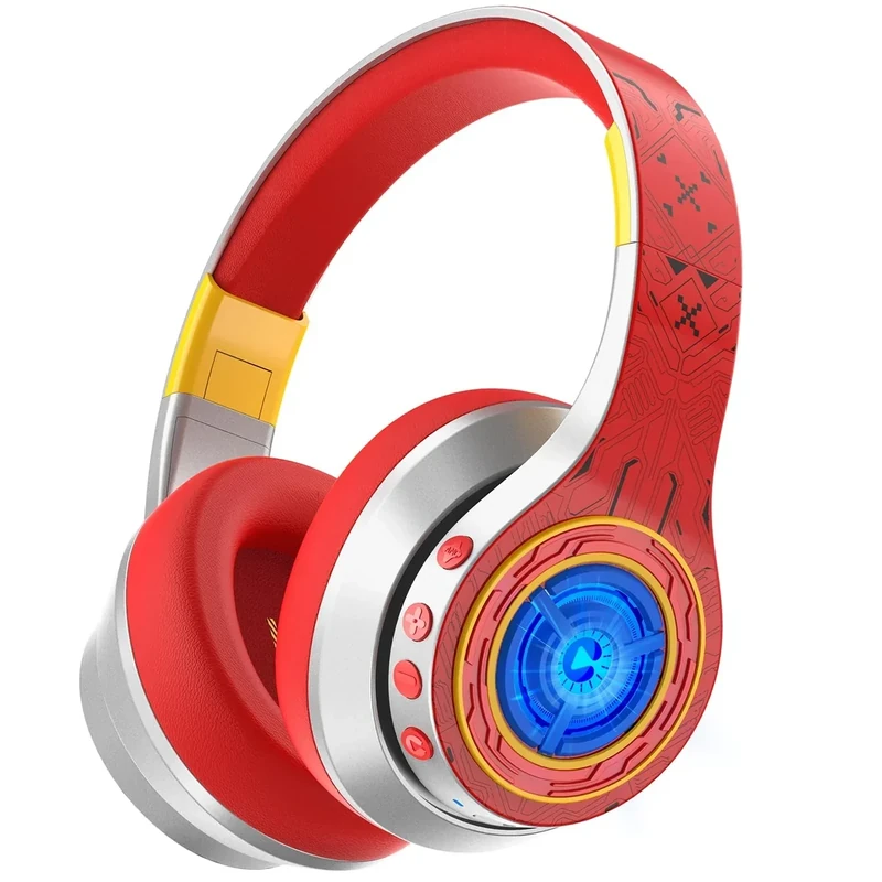 iClever Auraa Kids Headphones- ANC, LED Light, Bluetooth, 47h Playtime