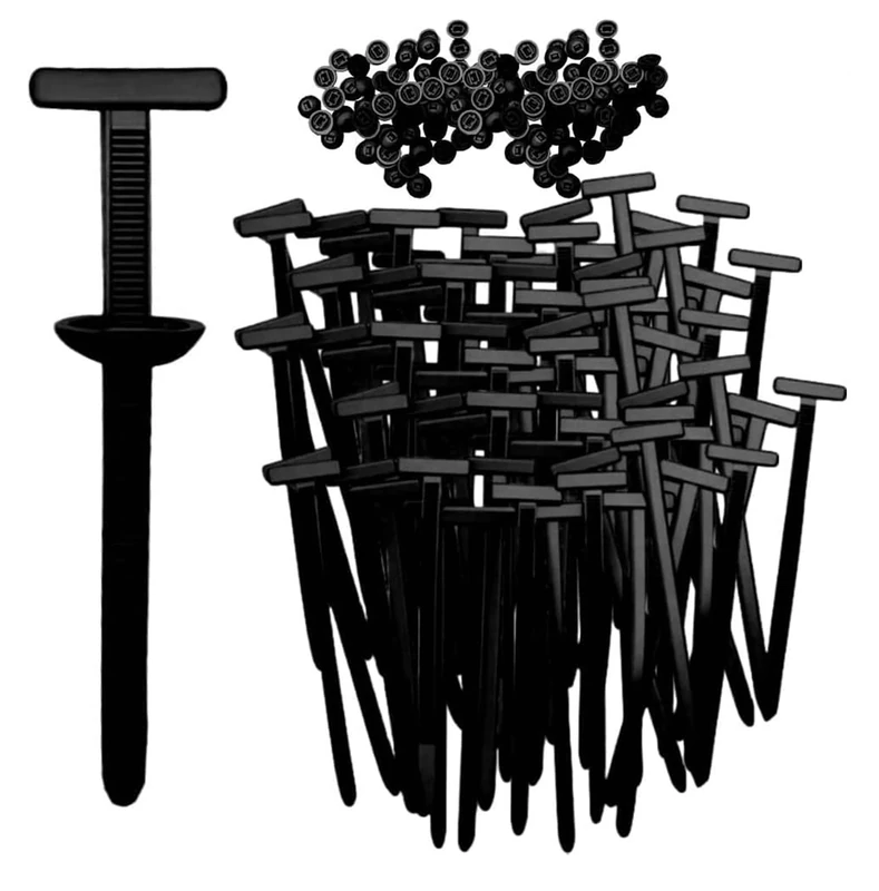 50pcs Nylon Universal Cable Tie Buckles, New Multifunctional Nylon Zip Ties With Pin & Button Design Plastic Cable Ties Tool Fasteners Car Body UV Resistant Zipties for Car Daily Repair