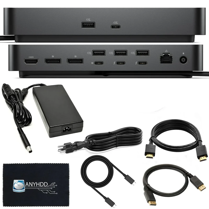 Dell SD25TB4 Pro Thunderbolt 4 Smart Dock - Supports 8k Display, 3 Years Warranty with 180W Adapter, HDMI, DisplayPort, Thunderbolt Cable, Cloth - USB C Docking Station Hub with Accessories