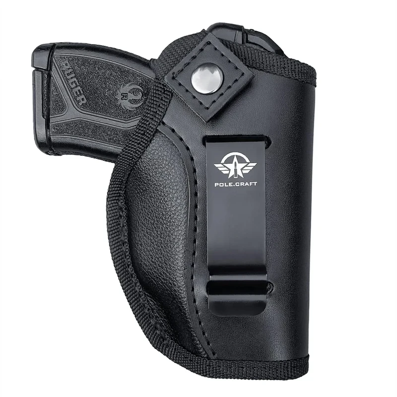 IWB/OWB Gun Holsters for Small Pistols: Ruger LCP 380, LCP MAX, LCP II- Sig Sauer P365 P238- Walther PPK 380, Kimber Micro 9- S&W Bodyguard 380 (Black-Leather, Right/Left Hand Draw (IWB/OWB))