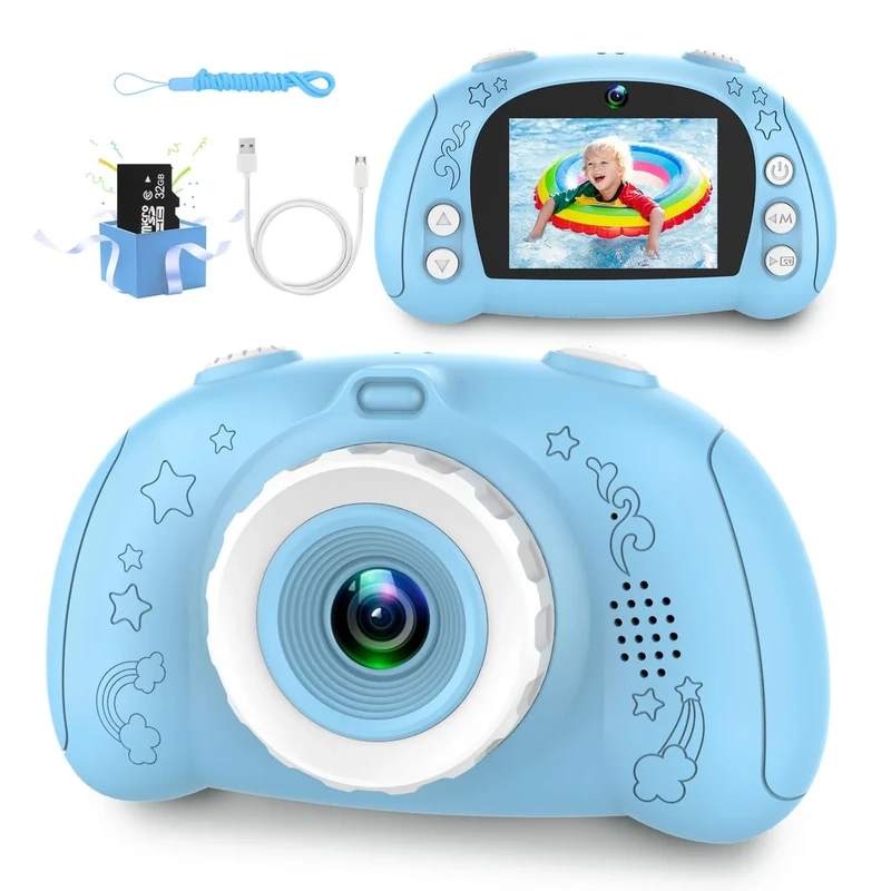 Ultralent Kids Camera 12MP - 2.4" Screen, 32GB SD, 1000mAh Battery