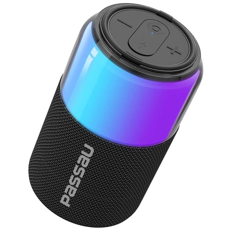 Passau Portable Bluetooth Speaker with Colorful Lights, 15W Loud Clear Sound, White Elephant Gifts for Adults, BT 5.4, LED Light up Speakers Stocking Stuffers Gifts for Kids, Teen, Girls, Boys