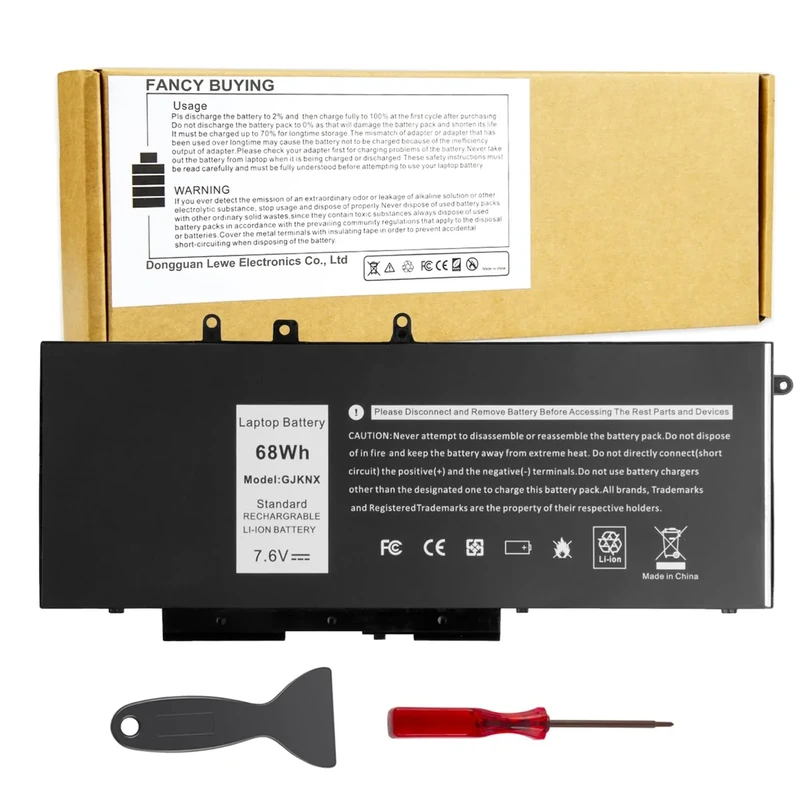 Fancy Buying 68W GJKNX Laptop Battery for Dell Latitude 5480 5580 5280 5288 5290 5488 5490 5491 5495 5590 5591 E5480 E5580 E5490 E5590 Precision 15 3520 3530 DY9NT 0DY9NT 5YHR4 451-BBZG GD1JP 0GD1JP