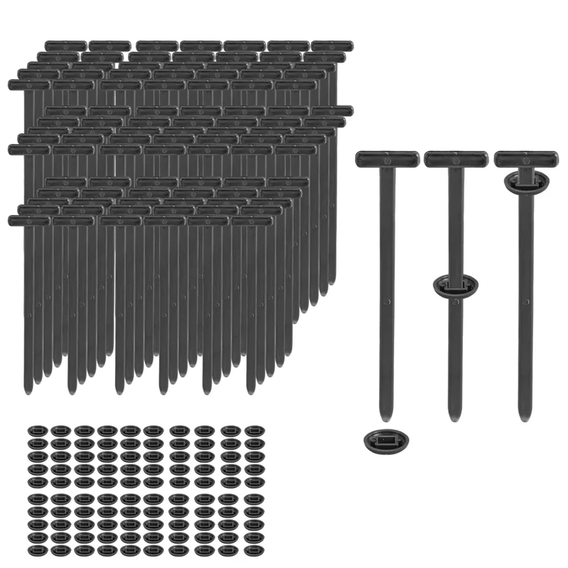 100 Pcs Nylon Universal Cable Tie Buckle with Pin & Button, Heavy Duty Self-Locking Cable Zip Ties Holder, UV-Resistant Fasteners for Auto Repair