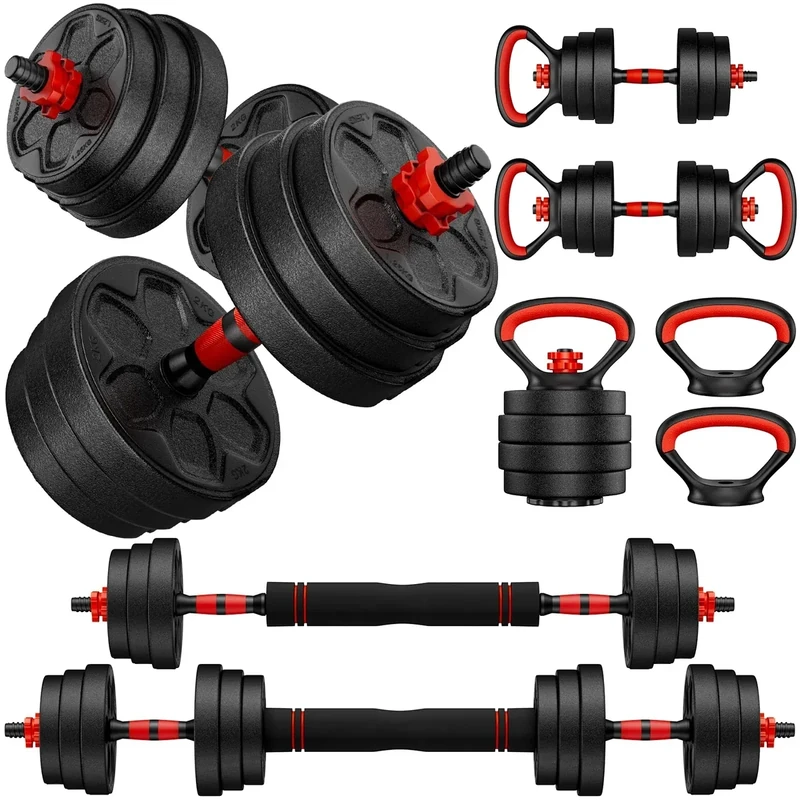BDSHE Adjustable Dumbbell Set, 70lbs Free Weight Set with Upgraded Nut, 4 in1 Dumbbells Set Used as Barbell, Kettlebells, Push up Stand, Weight Set for Home Gym Suitable Men/Women