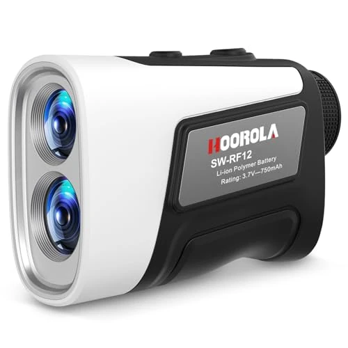 Hoorola Range Finder Golf, 1200 Yards Rangefinder with Slope, Magnetic Stripe, 7X Magnification, IP54 Water Resistant, Rechargeable Battery, Flag Pole Lock Vibrate, Golf Accessories Gift for Men Women