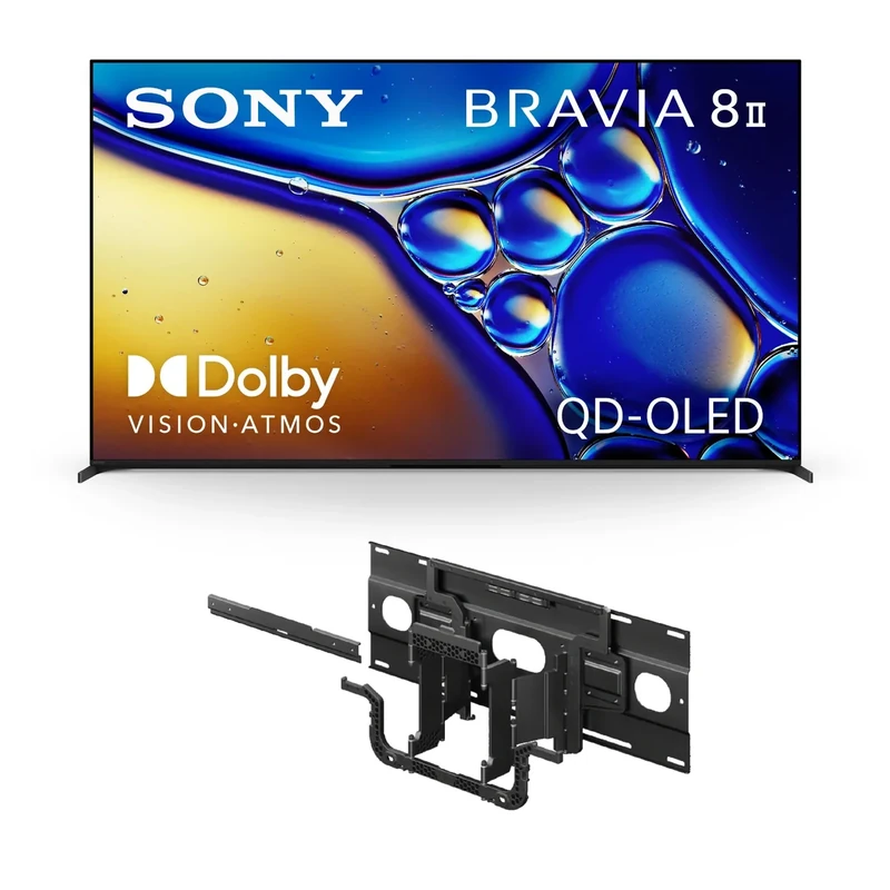 Sony BRAVIA 8 II 65 Inch QD OLED 4K Smart TV (K-65XR80M2, 2025 Model) with Ultra-Slim Wall Mount Bracket (SU-WL905)
