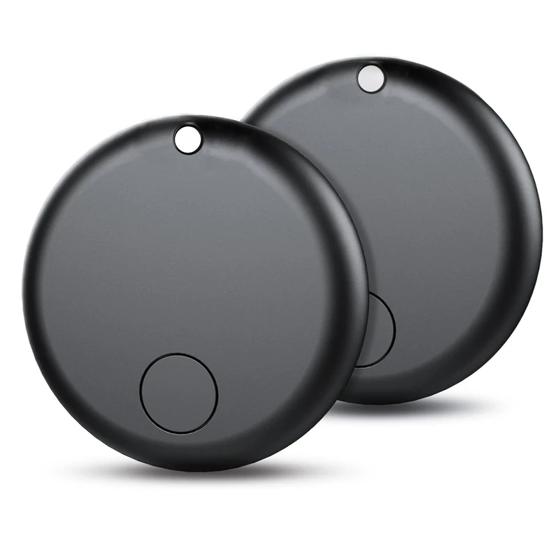 Air Tracker Tags-2 Pack Tracker Tag Work with Apple Find My (iOS 14.6 Above Only) Smart Tag Item Finders for Key, Luggage, Backpack，etc.(Black, 2 Pack)
