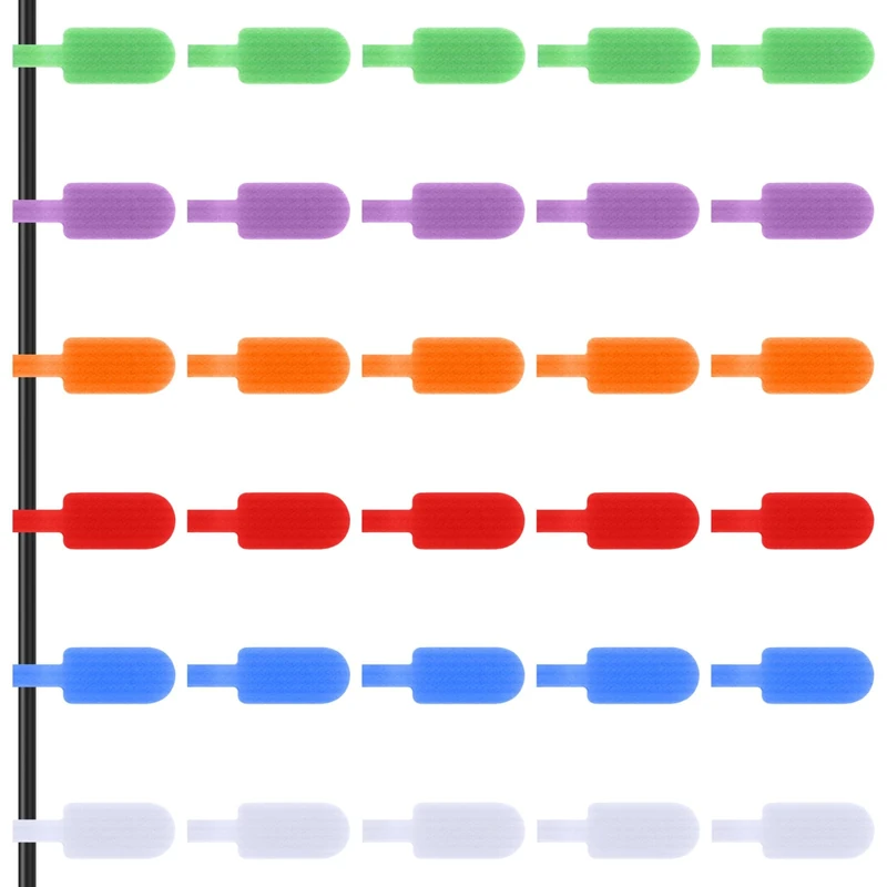 30 PCS Cable Labels, Multi-Color Write On Cord Label and Wire Tags for Electronic, Computers Cable Management and Identification Xmas Decoration