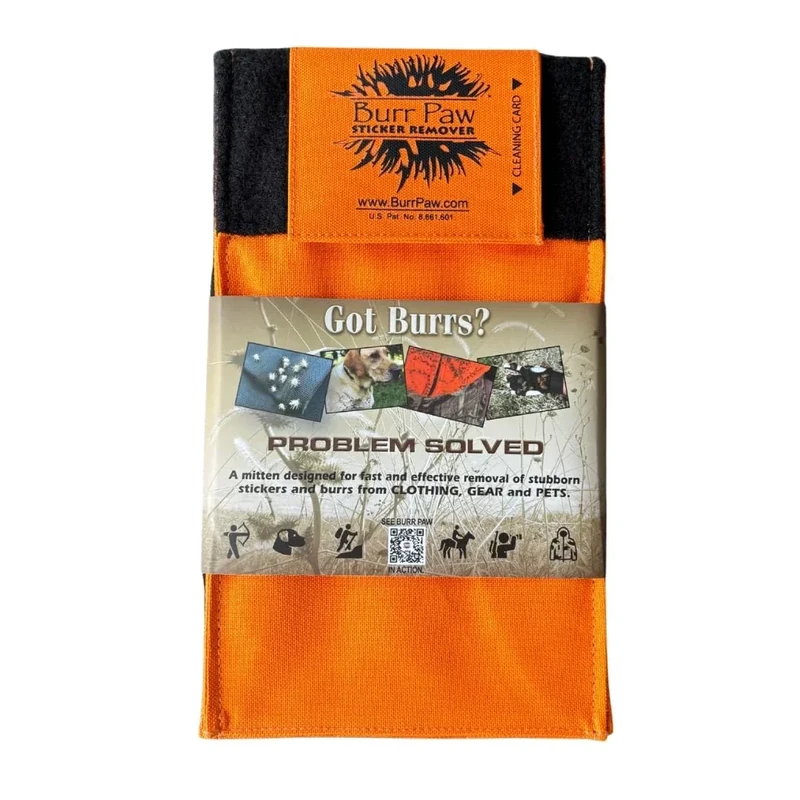Burr Paw Burr Removal Tool for Dogs, Clothes, Horses and Hunting Gear - Multi-Purpose Deburring Accessory for Removing Sticky Burrs (Blaze Orange) - Image 1