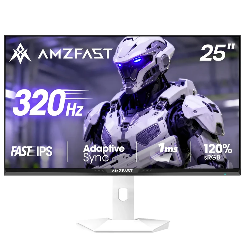 Amzfast 25" 320Hz 1080p 1ms IPS Gaming Monitor - White, Eye Care