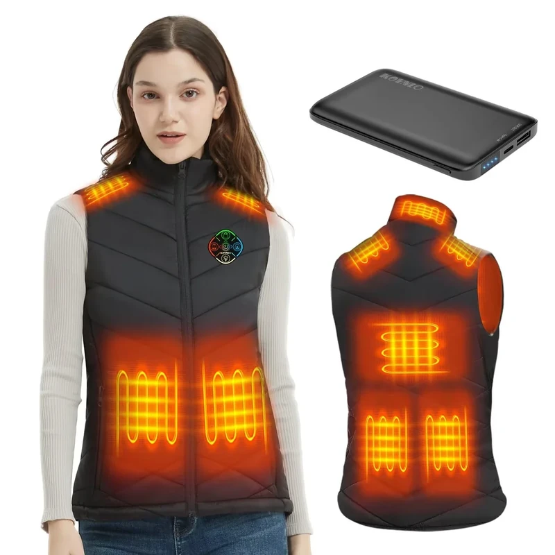 KOVNLO Heated Vest for Women With Battery Pack Included, Smart Button with Light-out Design, Electric Heated Jackets, Lightweight Heated Clothing